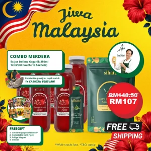 Promo Merdeka 2026 - Combo 5x Jus Delima & Evoo Pouch
